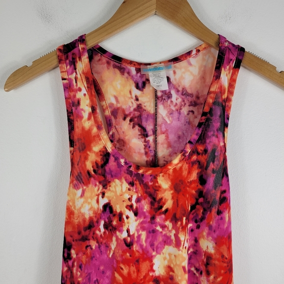 Swimsuits for All Floral Tie Dye High Low Cover Up Midi Dress - Picture 2 of 6